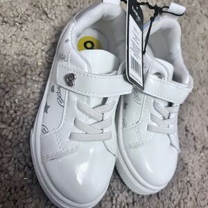 Bebe Kids White Sneakers with Silver Accents